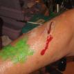 Fake cut with blood