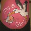 It's a girl belly painting