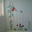 Picket Fence and Flowers Mural
