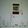 Picket Fence and Flowers Mural